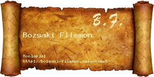 Bozsaki Filemon névjegykártya
